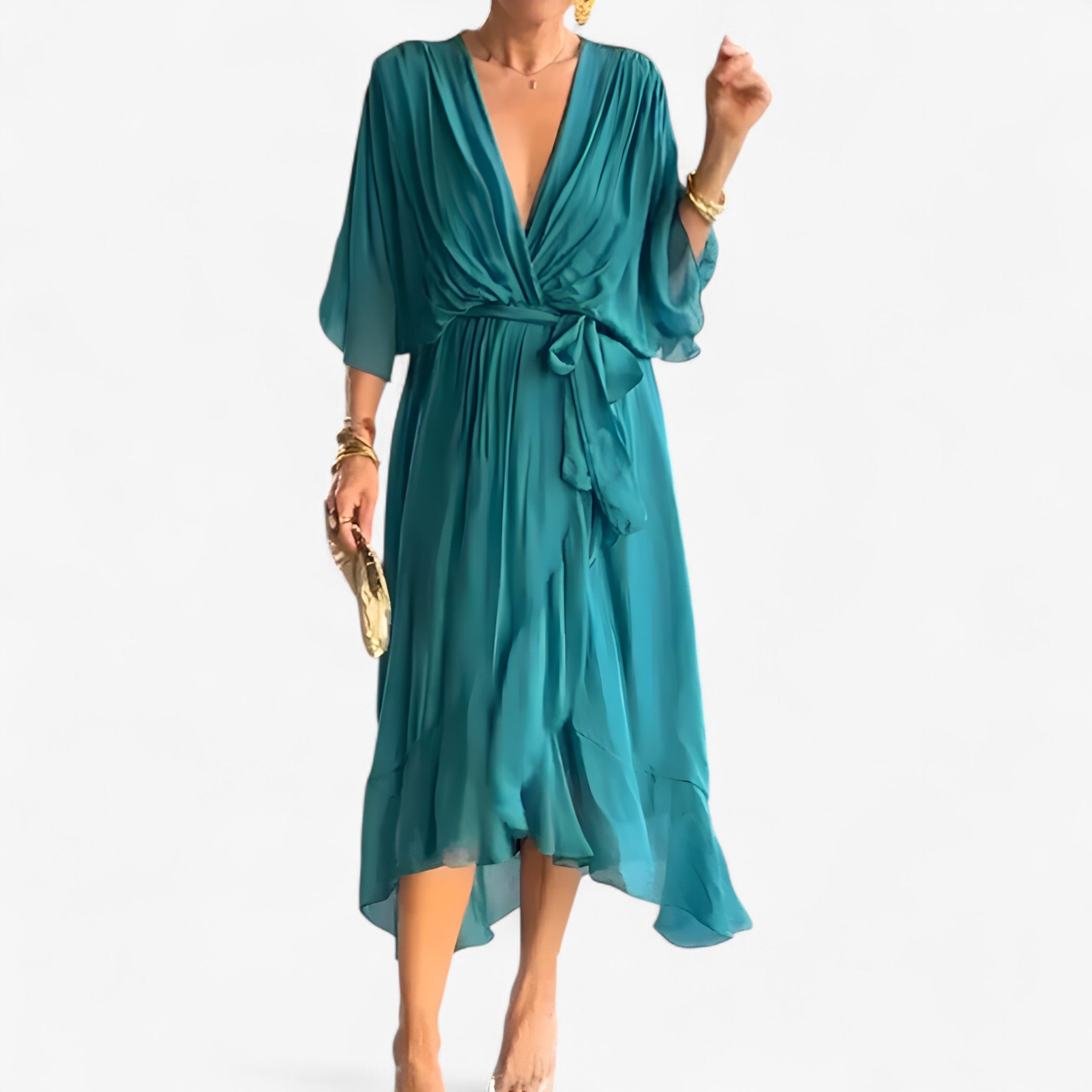 Aliyah | Kvinders Chiffon Kjole - Blå - women's fashion - {{ product_tags }