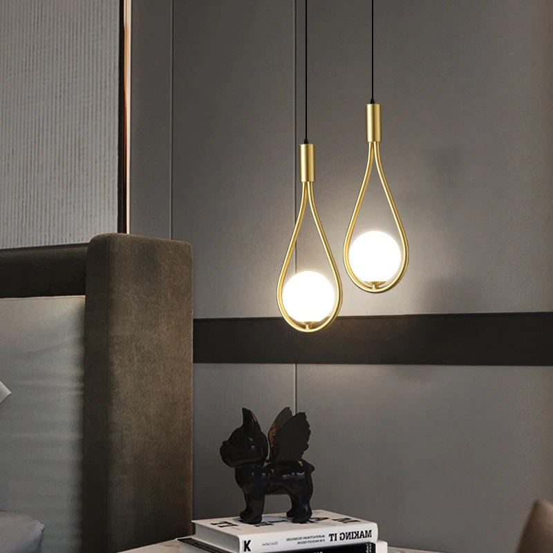 Nowoczesna lampa wisząca nordycka, złota lub czarna 1