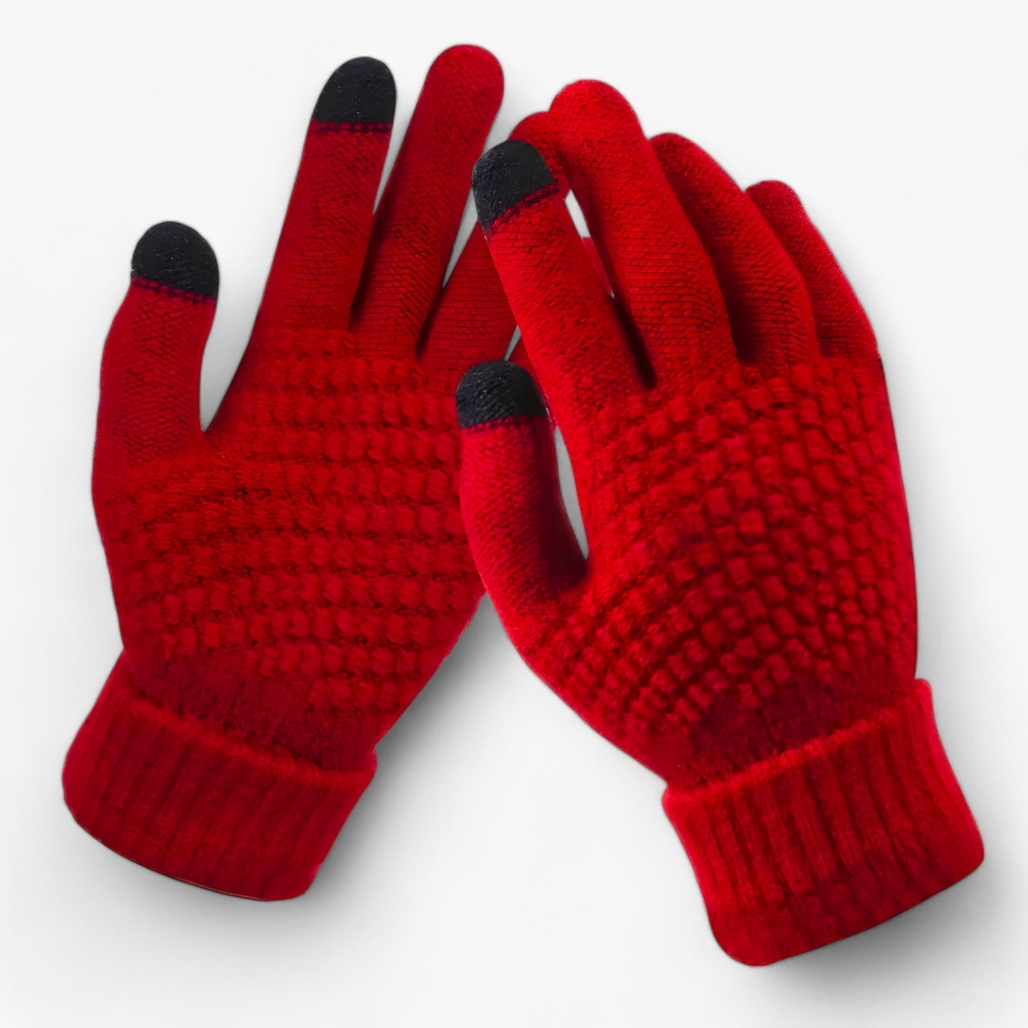 Casey | Plastikhandsker - Helfingersnit og grebsliste til vinteren - rød En størrelse - winter - {{ product_tags }