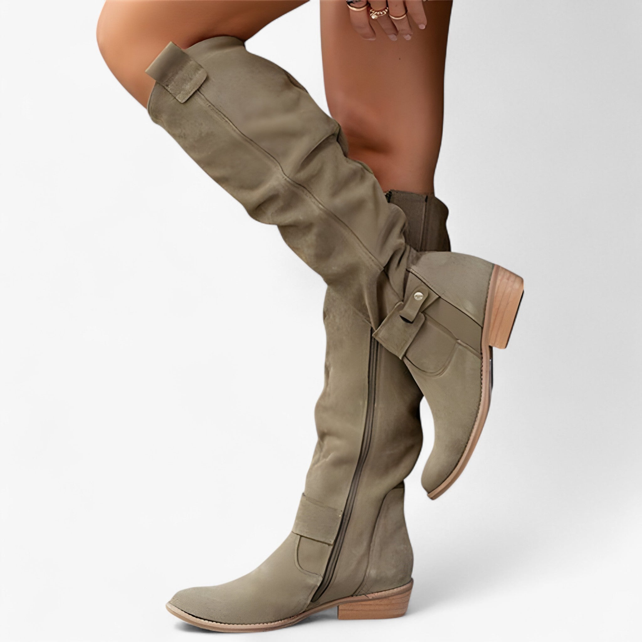 Jianna | Støvler i ruskind - Militærgrøn - shoes - {{ product_tags }