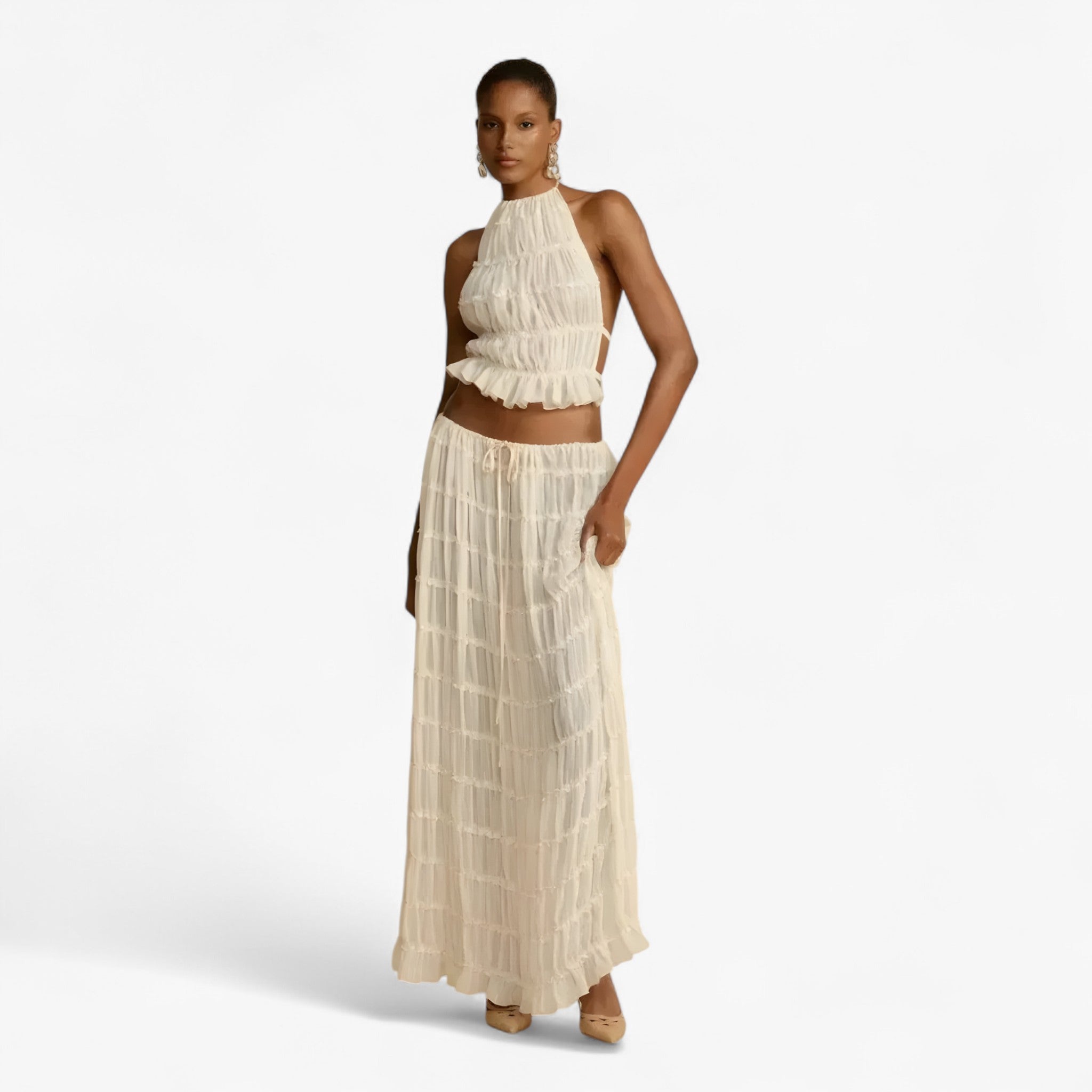 Freya - Sæt plisseret uden ryg - - women's fashion - {{ product_tags }