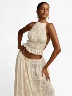 Freya - Sæt plisseret uden ryg