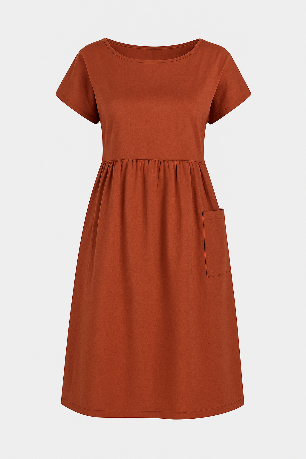 Eustasia | Sommerligt fritidskjole med lommer - Rustbrun - Eustasia | Sommerligt fritidskjole med lommer - €25 - {{ product_tags }