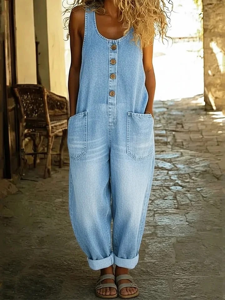 Nancy | Vintage Vasket Bomuldsdenim Overalls
