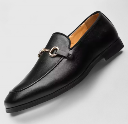 Gavin | Herre Klassiske Læder Loafers i Sort med Decorativ Spænde - Sort - Gavin | Herre Klassiske Læder Loafers i Sort med Decorativ Spænde- €25 - {{ product_tags }