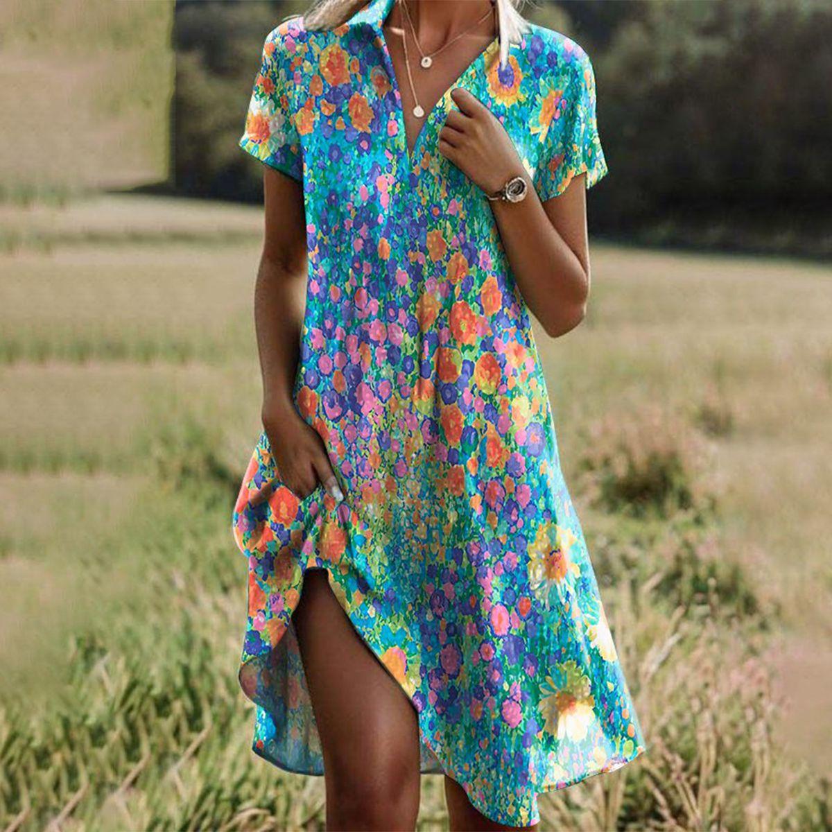 Boho sommerkjole til kvinder - let og farverig stil