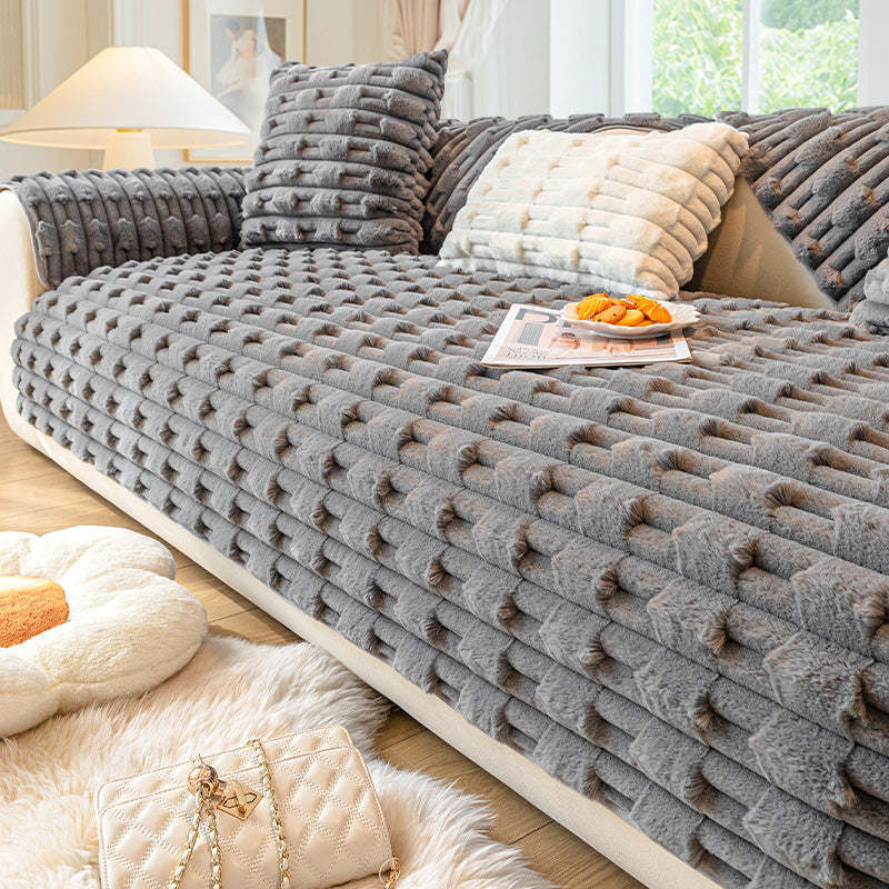 Cald | Super Blød Pluche Antiskrid Sofa Pude Betræk – Komfort og Stil til din Sofa - Mørk Grå - house & garden - {{ product_tags }