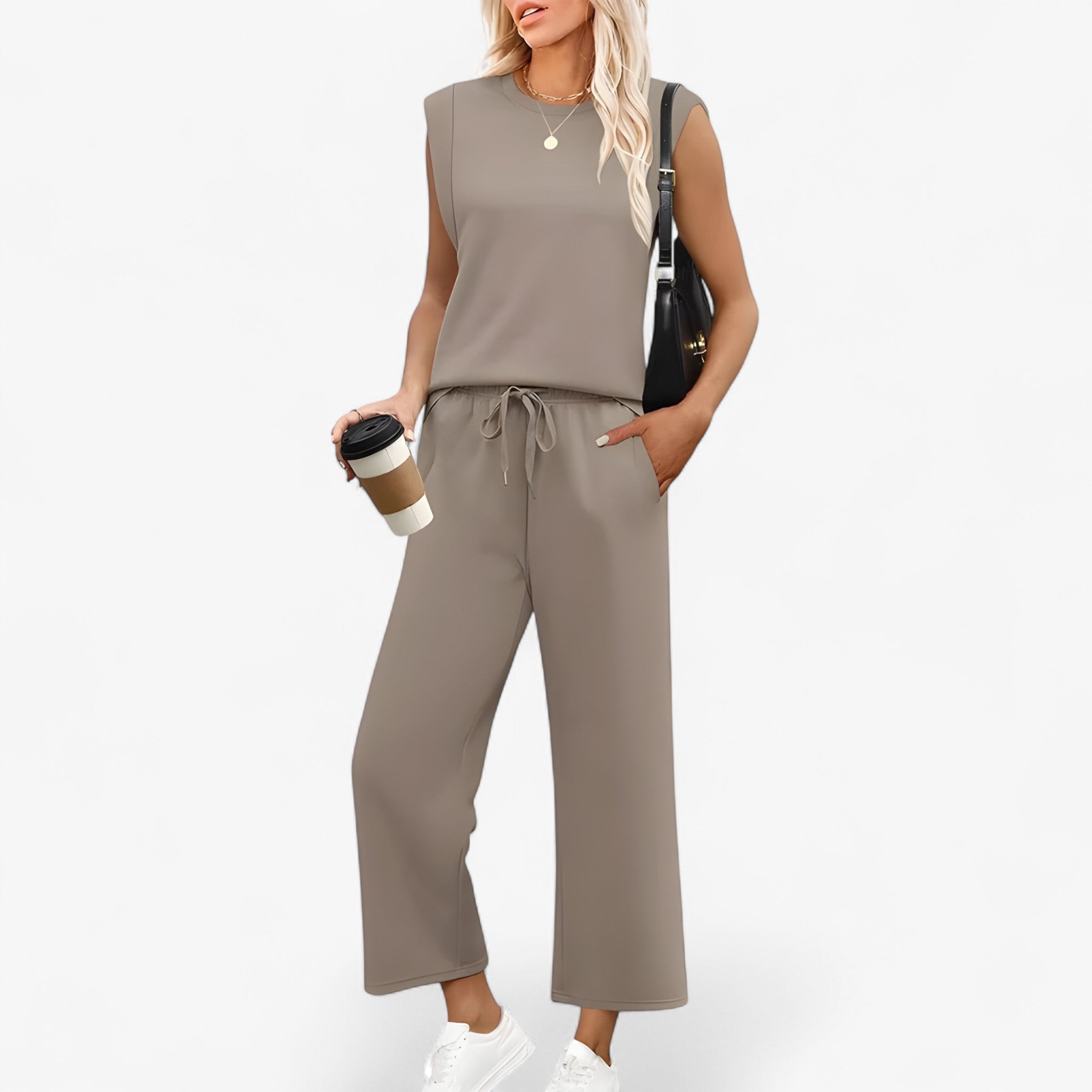 Aurora | Kvinders To-delt Sæt - Khaki - women's fashion - {{ product_tags }