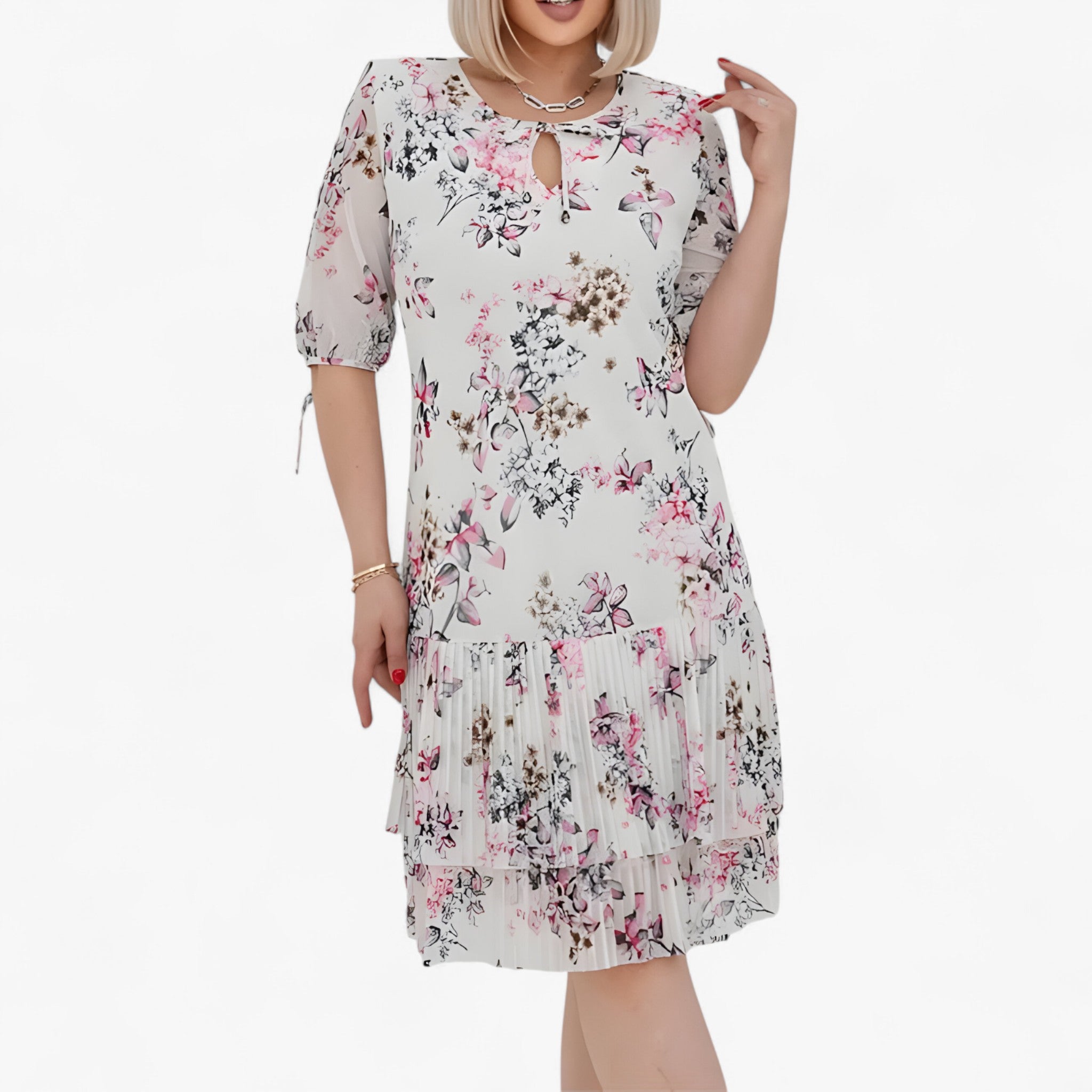 Lucie | Kvinders Plisseret Lang Kjole - Rosa - women's fashion - {{ product_tags }