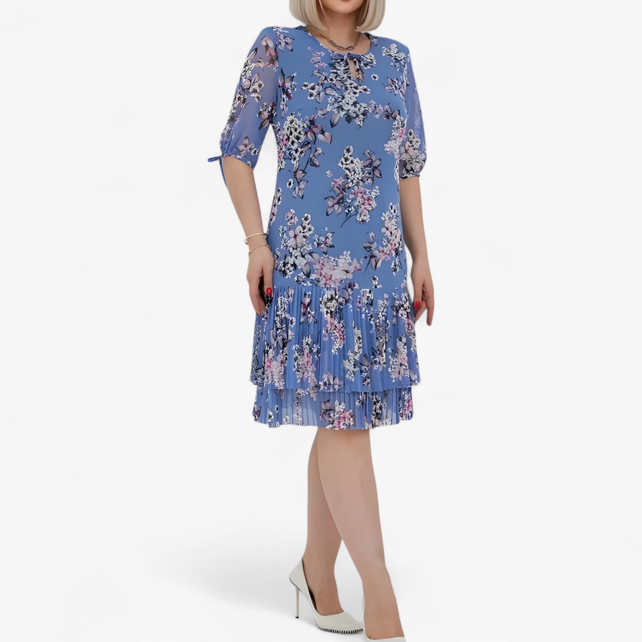 Lucie | Kvinders Plisseret Lang Kjole - - women's fashion - {{ product_tags }