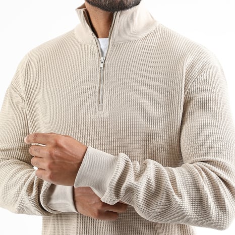 Herre Sweater - Lynlaaskrave med Vaffelstruktur