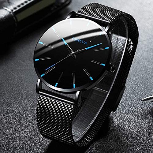 Alberte | Herrer Ur Sort Ultra-Thin Quartz - Stilfuldt Business Armbåndsur med læderrem - - watches - {{ product_tags }