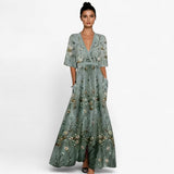 Sereya | Long Floral Dress - Flowing Elegance for Any Occasion