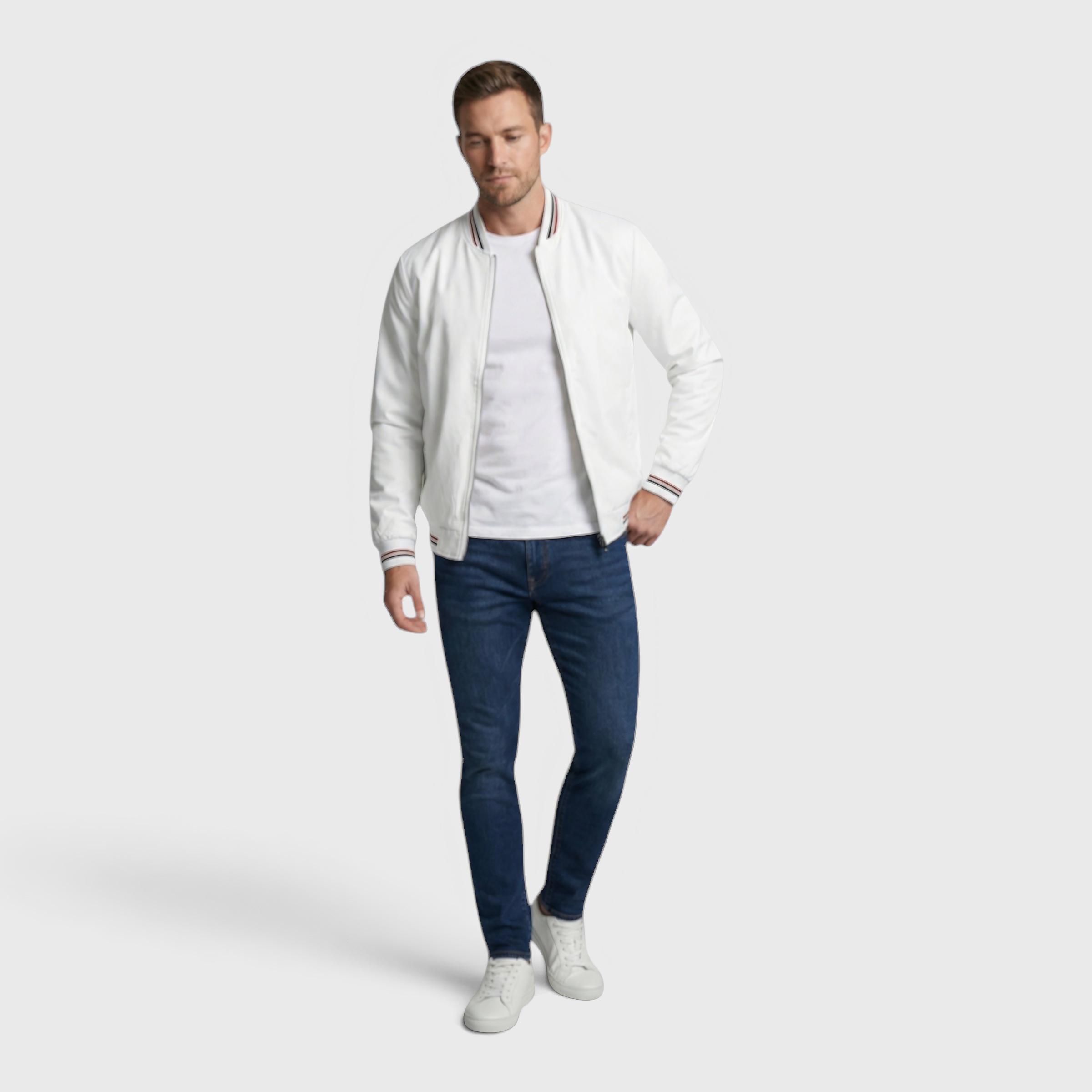 Mænds Bomberjakke - Afslappet, Vandafvisende med Høj Krave - - AS - Mens - Bomber Jacket - {{ product_tags }
