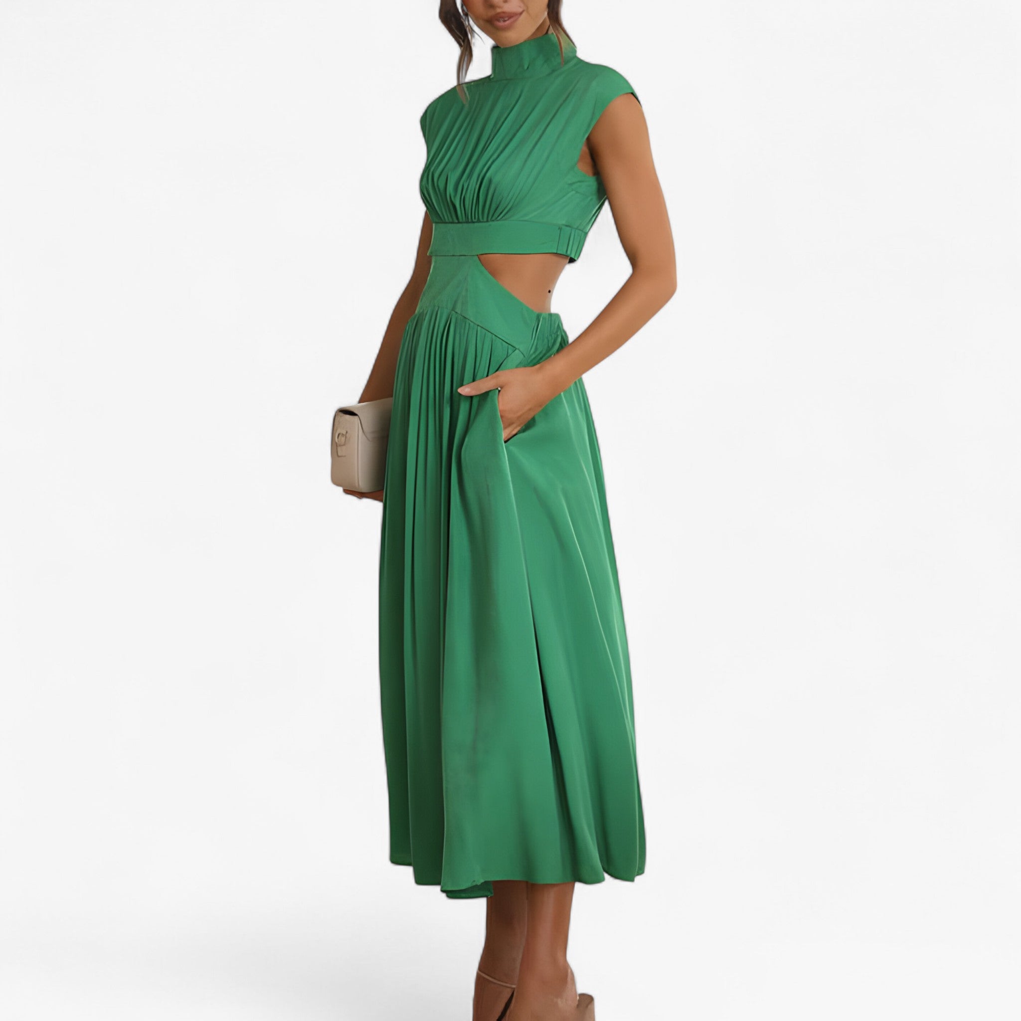 Elena | Elegant kjole med høj hals - - women's fashion - {{ product_tags }