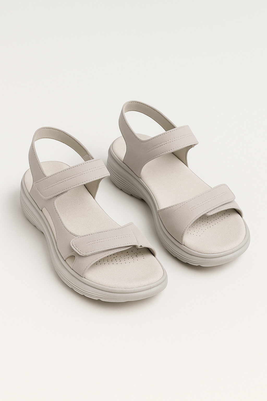 Sofia | Komfortsandaler med velcro og ergonomisk sål - Cremefarben - Sofia | Komfortsandaler med velcro og ergonomisk sål - €25 - {{ product_tags }