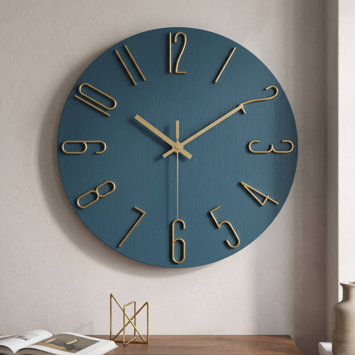 WireClock Moderne Vægur til Stuen - Blå - Wall Clocks - {{ product_tags }