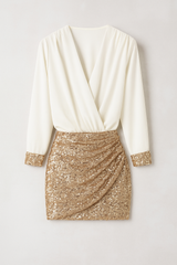 Hollis | Set with Wrap Blouse and Sequin Mini Skirt