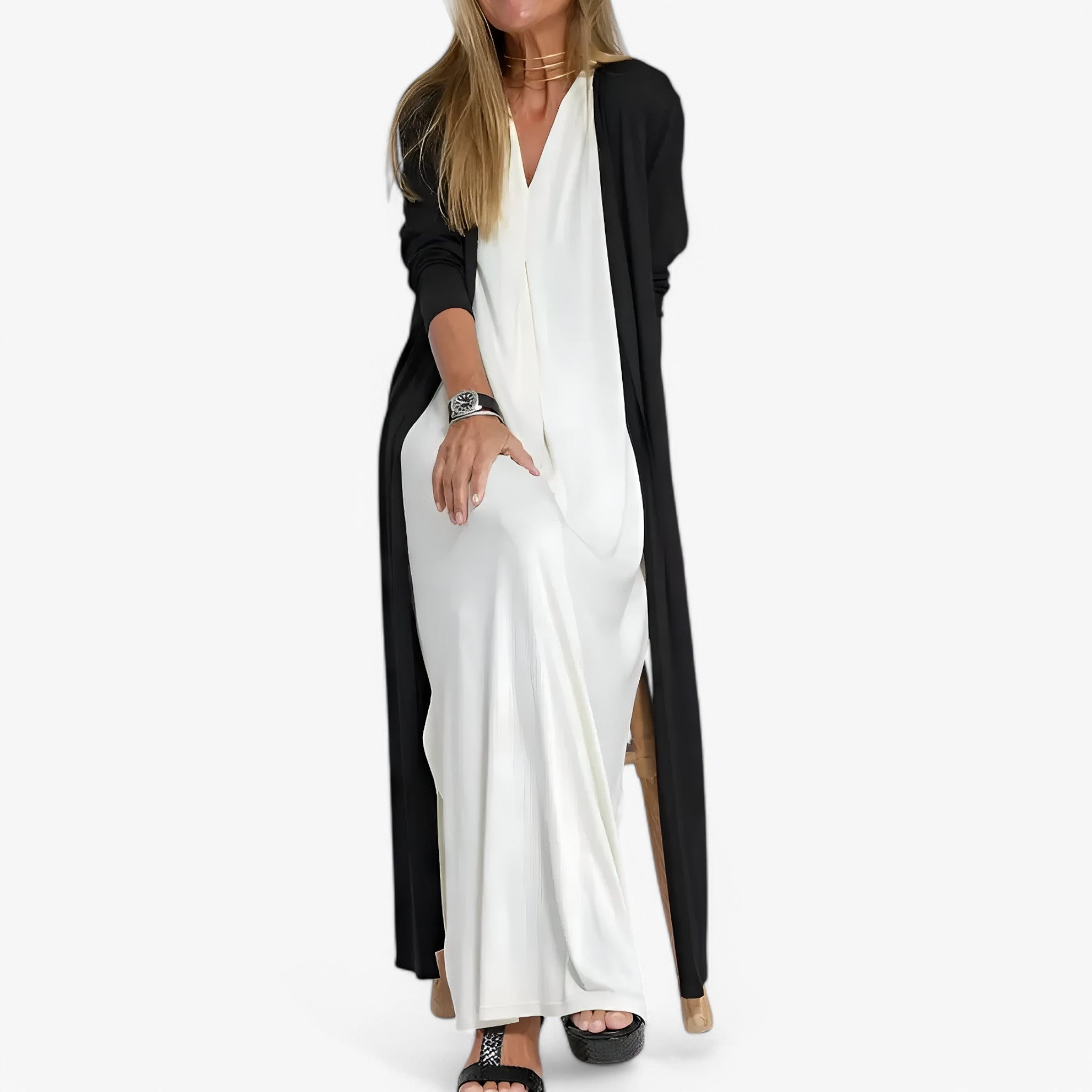 Helen | Lang kjole med gratis cardigan - Chic og komfortabel - - women's fashion - {{ product_tags }