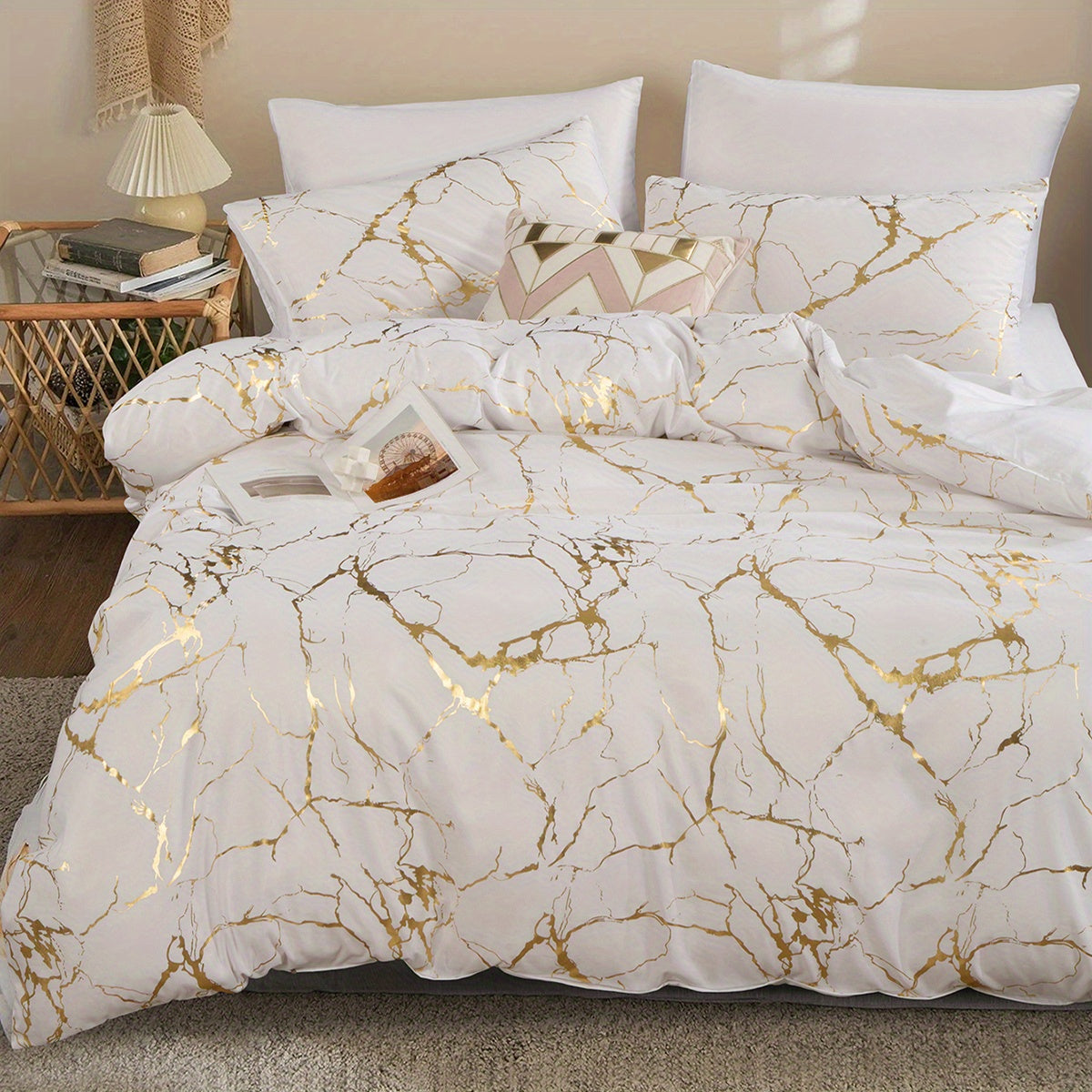 DreamScape™ | Sæt af luksus satinsengetøj - Hvid - house & garden - {{ product_tags }