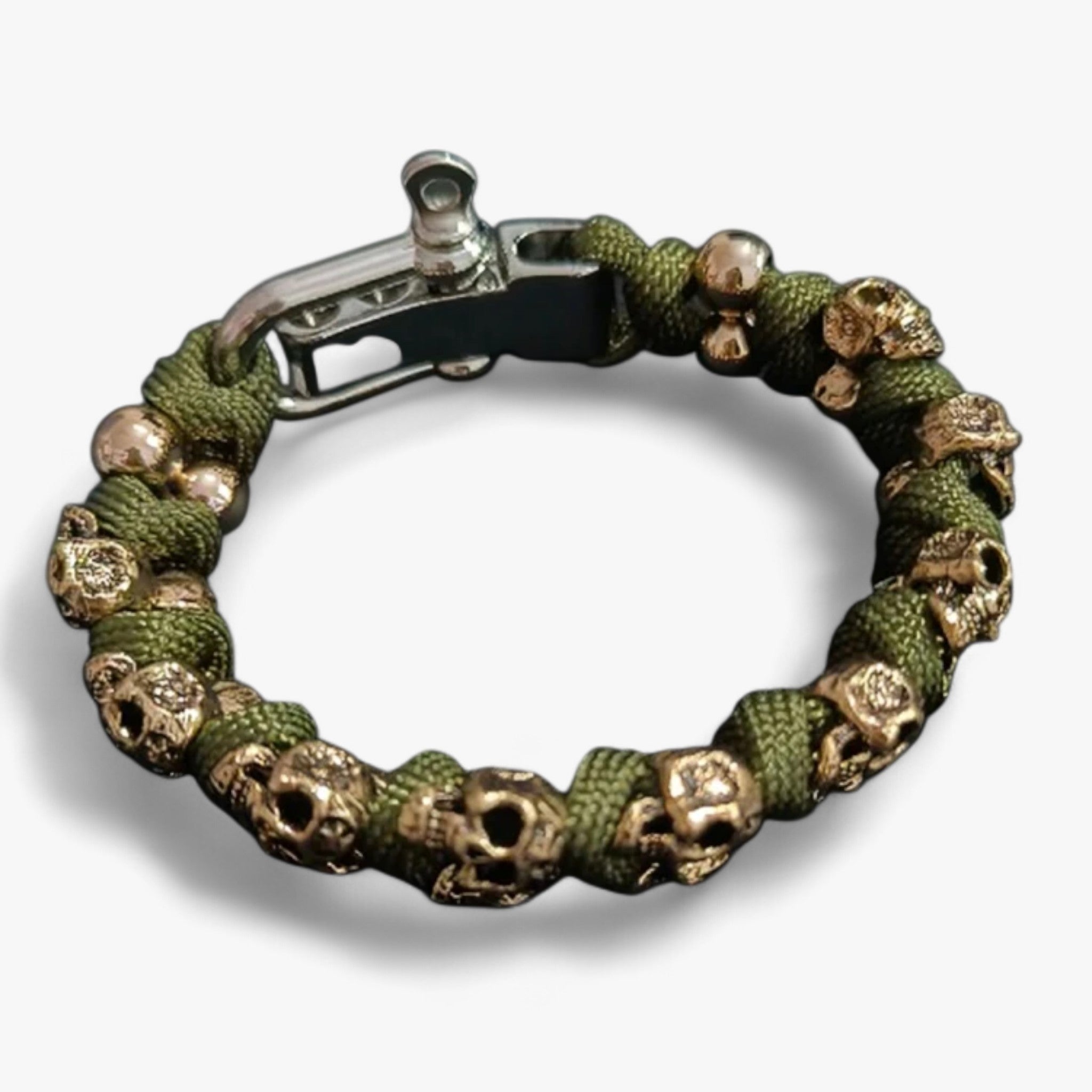 URGO™ | Sølvskalle Armband i Premium Paracord fra hæren - - watches - {{ product_tags }