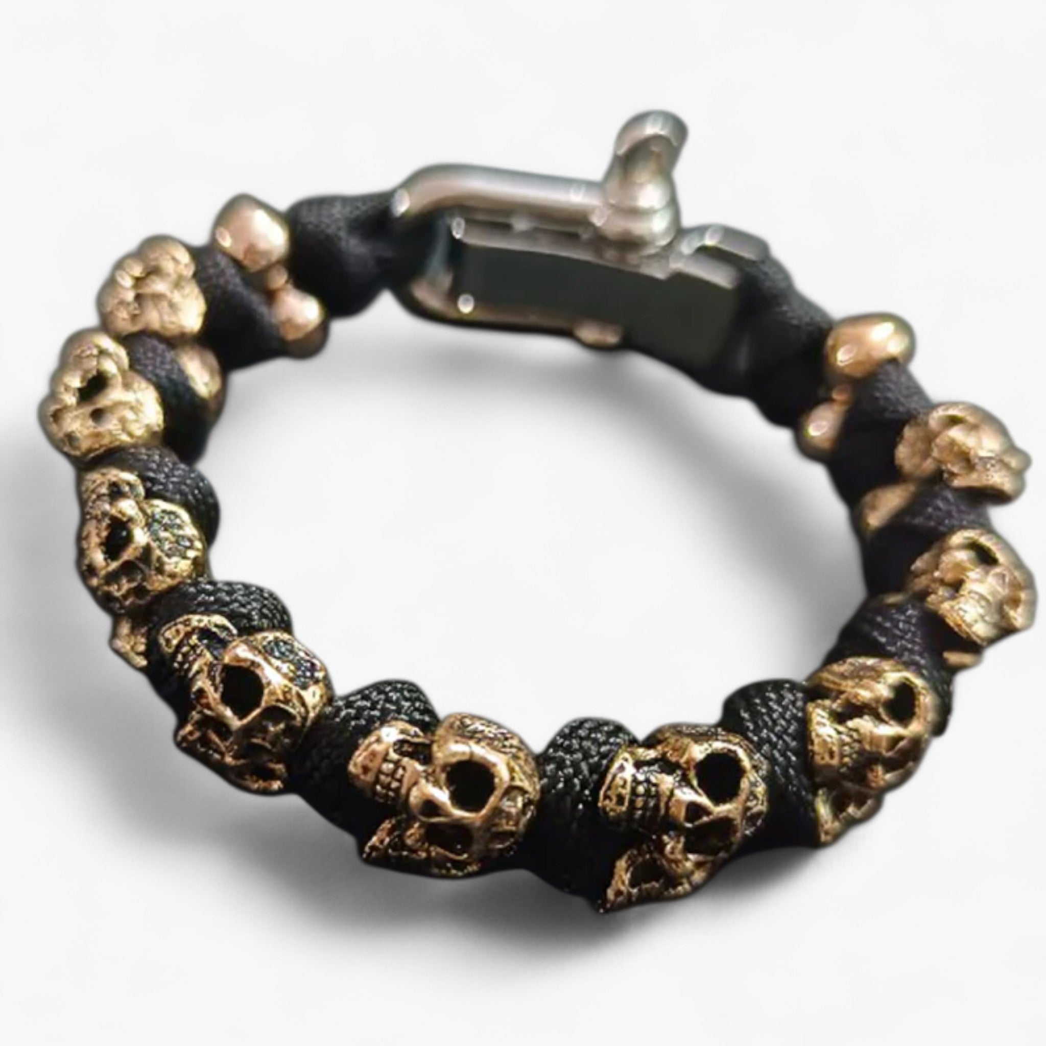 URGO™ | Sølvskalle Armband i Premium Paracord fra hæren - - watches - {{ product_tags }