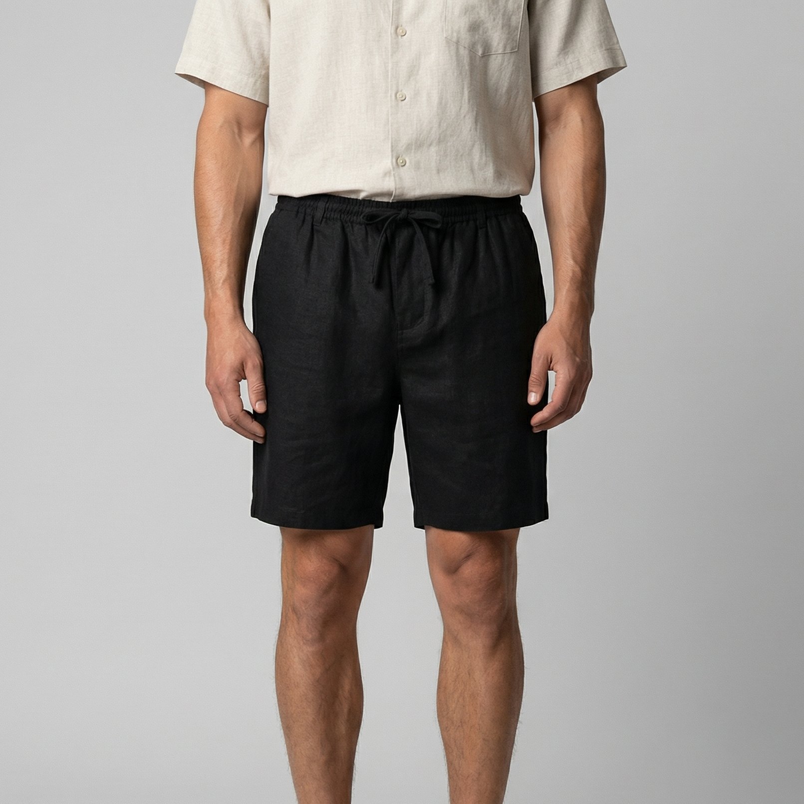 Herreshorts korte til sommer, afslappet pasform, åndbar